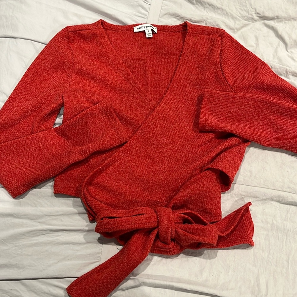 Red Wrap Sweater
